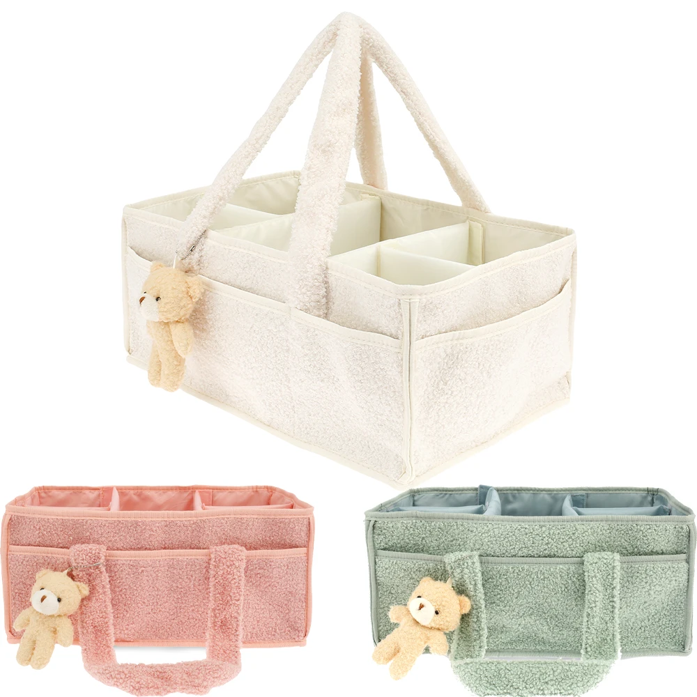 Diaper Caddy Organizer - Diaper Bag for Baby Plush Diaper