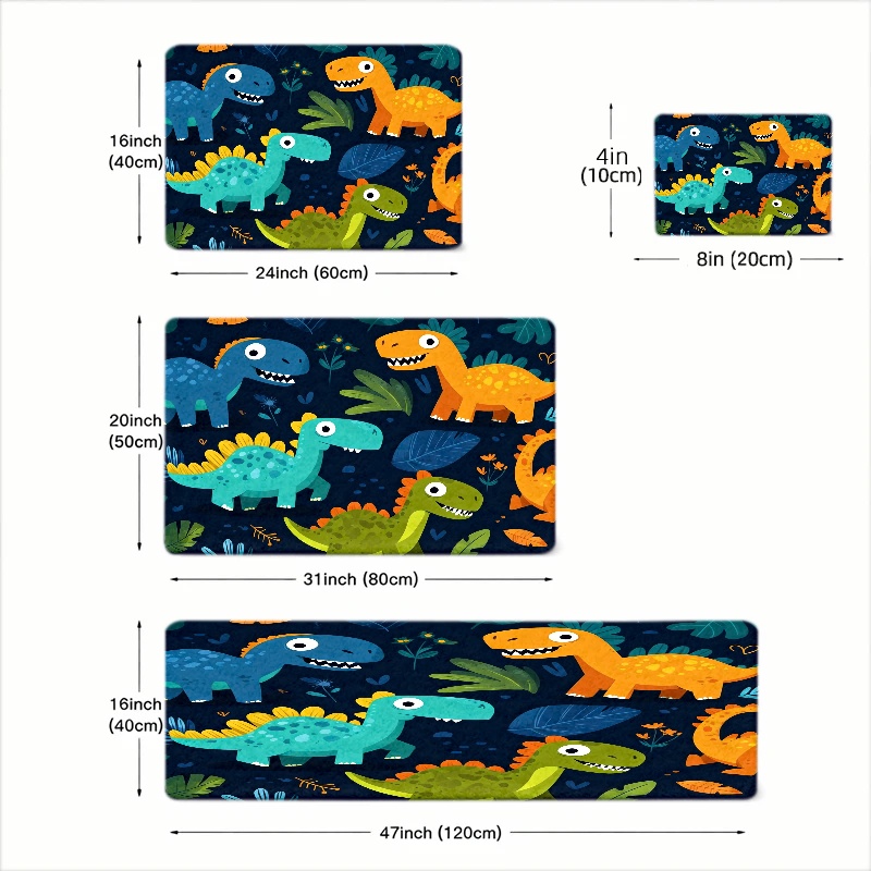 Baby Nursery Jungle Rug - Waterproof Dinosaur Play Mat for Kids