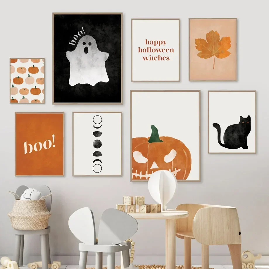 Baby Nursery Girl - Cat Halloween Soul Pumpkin Wall Art