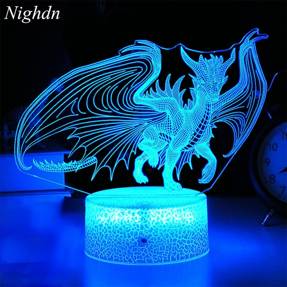Baby Nursery Night Light - Dragon Night Light Acrylic LED USB