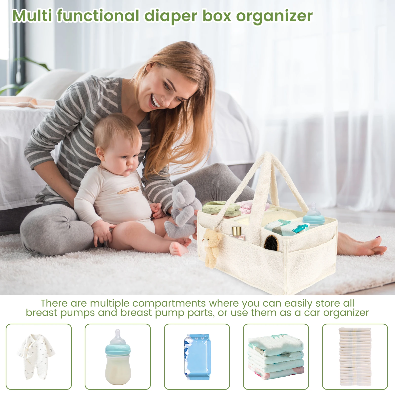 Diaper Bag for Baby Plush Diap - Diaper Caddy Organizer ulasan dan harga