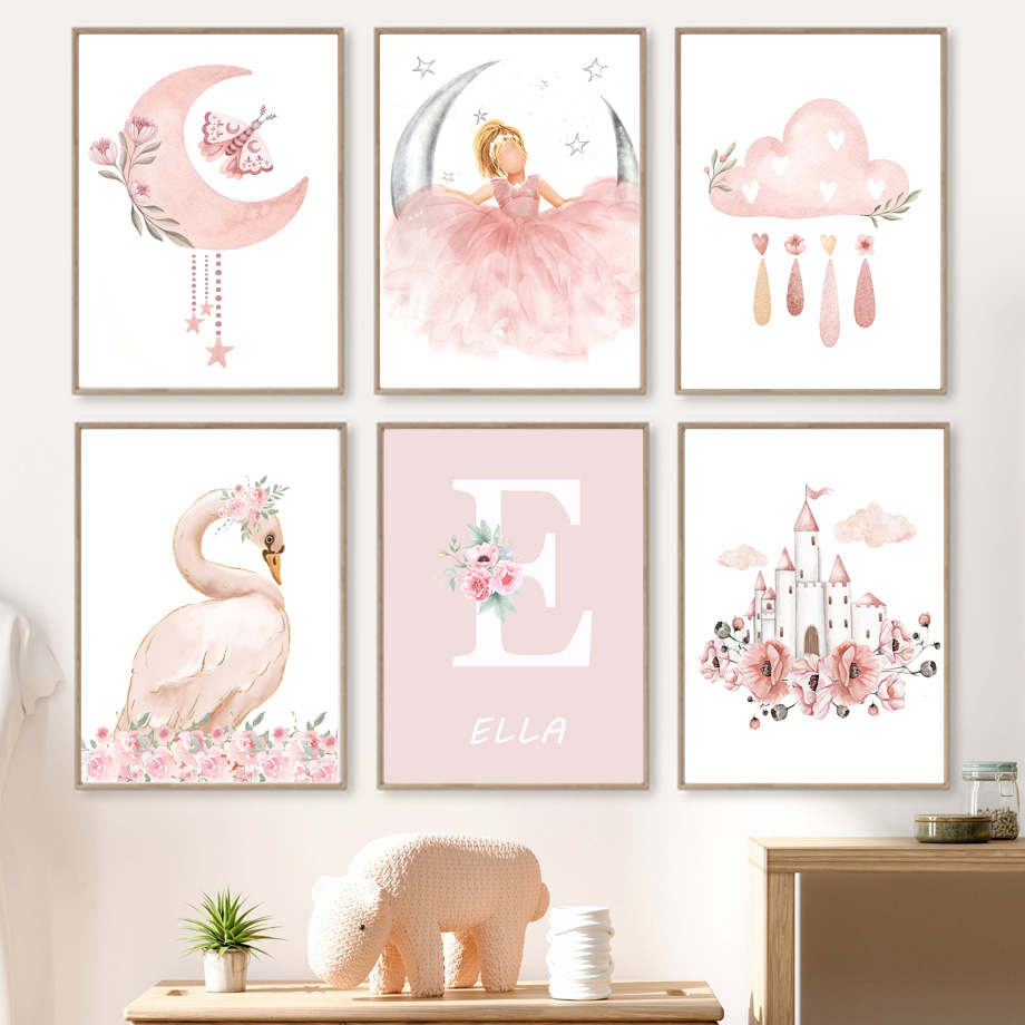 Pink Angel Girl Sun Moon Cloud - Baby Nursery Girl ulasan dan harga