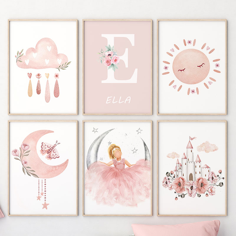Pink Angel Girl Sun Moon Cloud - Baby Nursery Girl ulasan dan harga