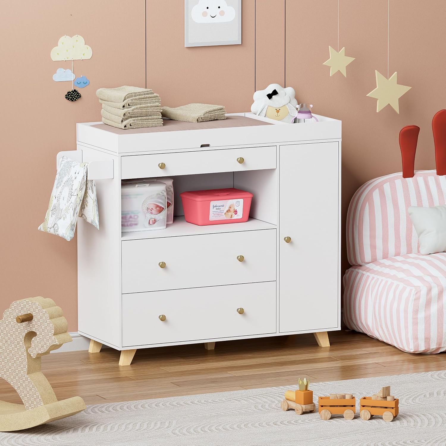 Baby Changing Table, Modern Di - Baby Nursery Drawers ulasan dan harga