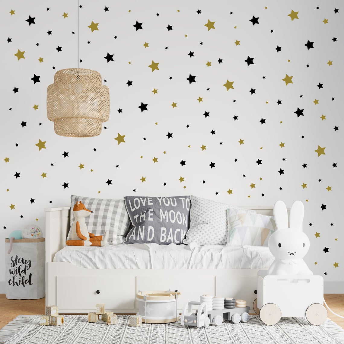 Cartoon 65Pcs Star Wall Sticke - Baby Nursery Needs ulasan dan harga