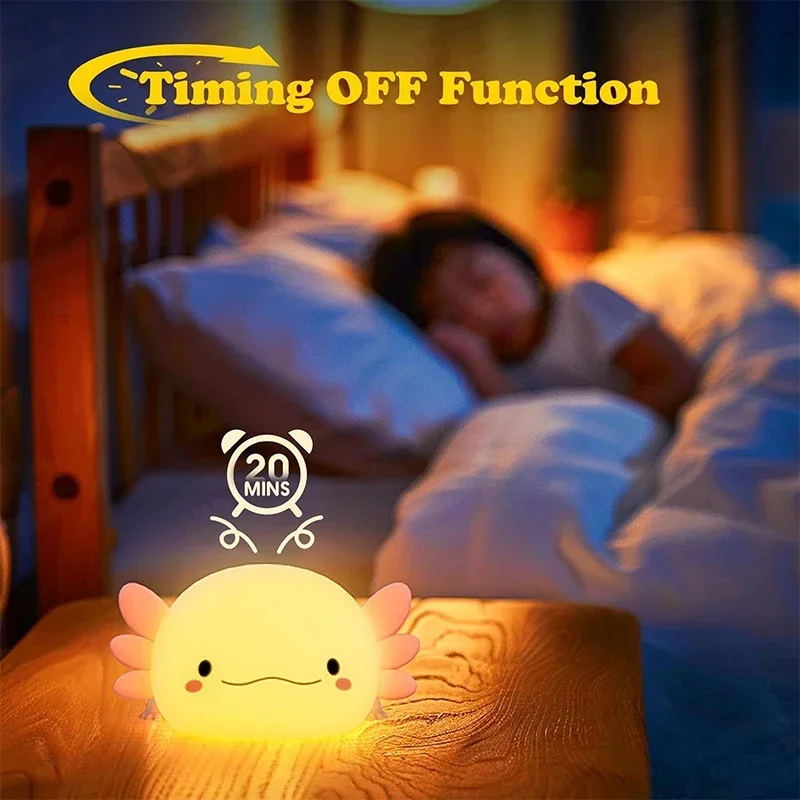 Cute Axolotl Night Light Silic - Baby Nursery Night Light ulasan dan harga