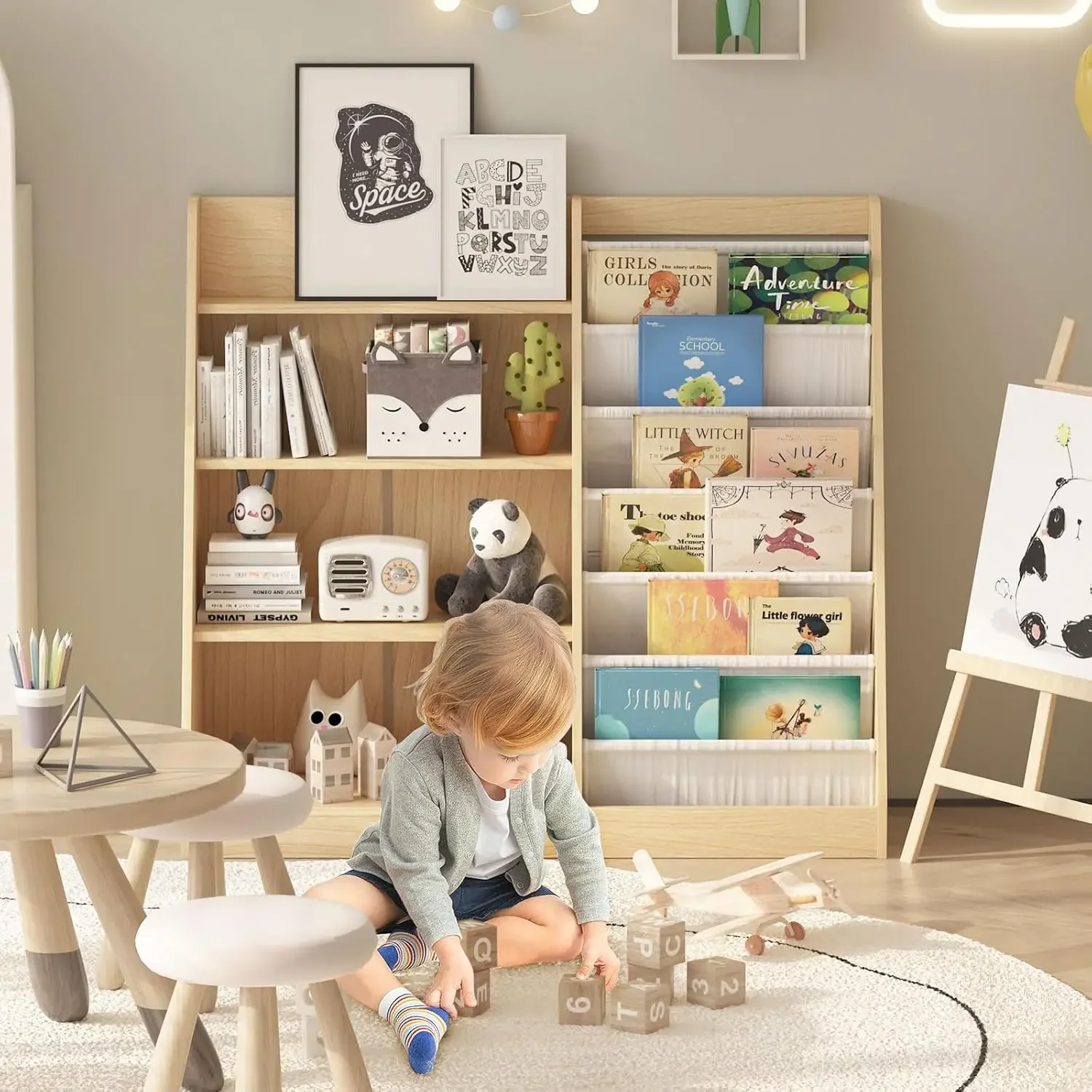 4 Tier Kids Bookshelf Baby Tod - Baby Nursery Bookcase ulasan dan harga