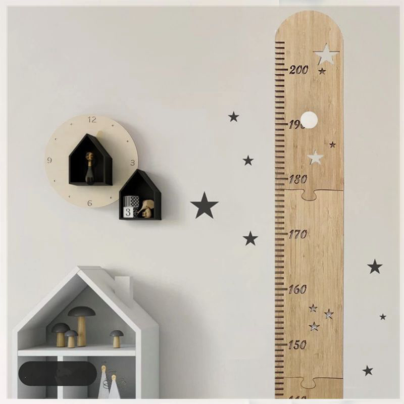 5 Sheets Nordic Wooden Kids He - Growth Chart Ruler ulasan dan harga