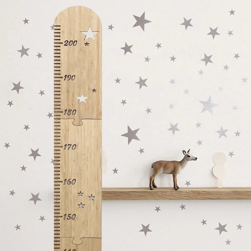 5 Sheets Nordic Wooden Kids He - Growth Chart Ruler ulasan dan harga