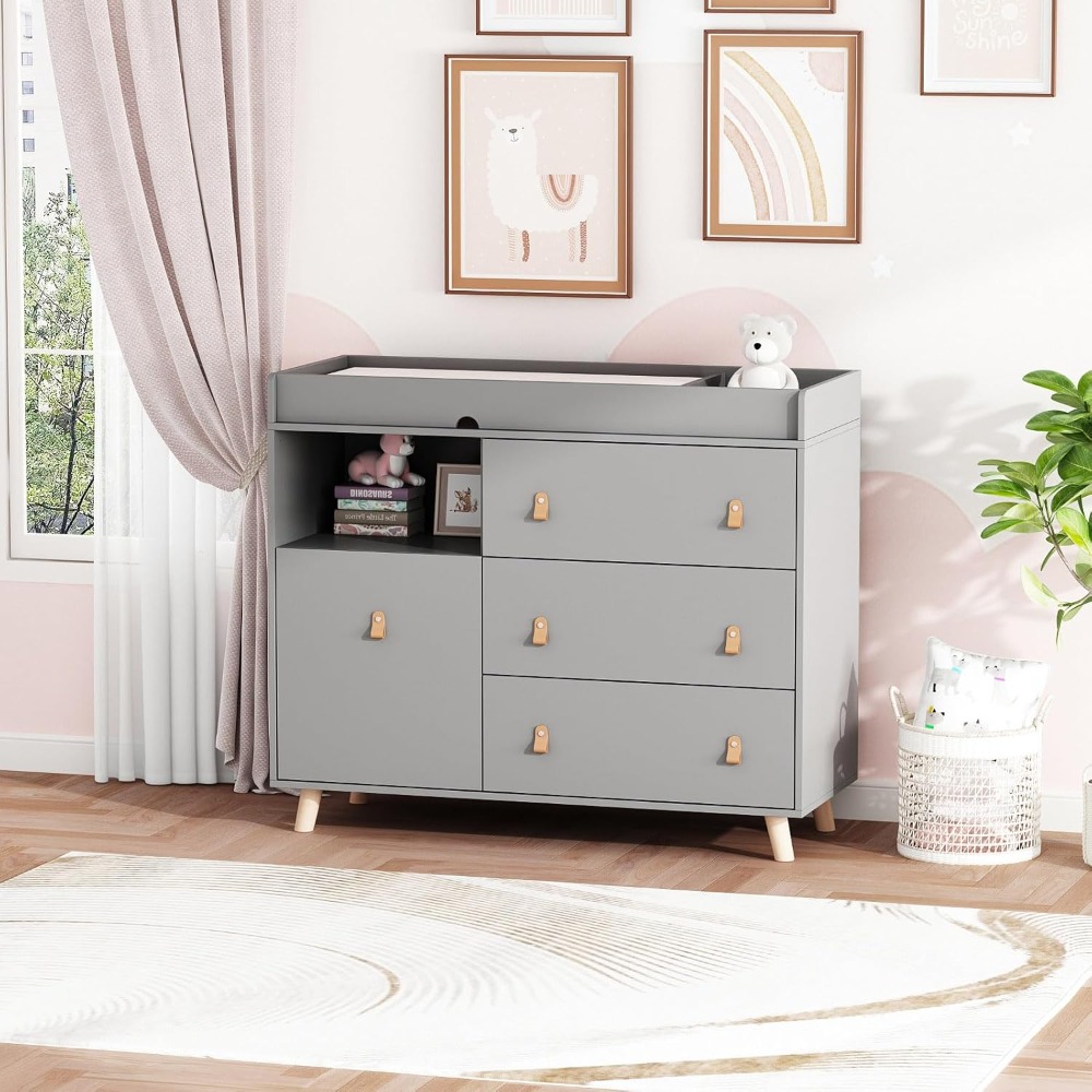 Baby Dresser Changing Table, T - Baby Nursery Drawers ulasan dan harga