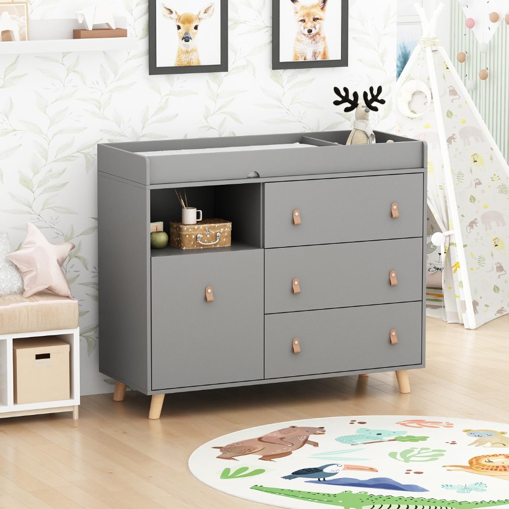 Baby Dresser Changing Table, T - Baby Nursery Drawers ulasan dan harga