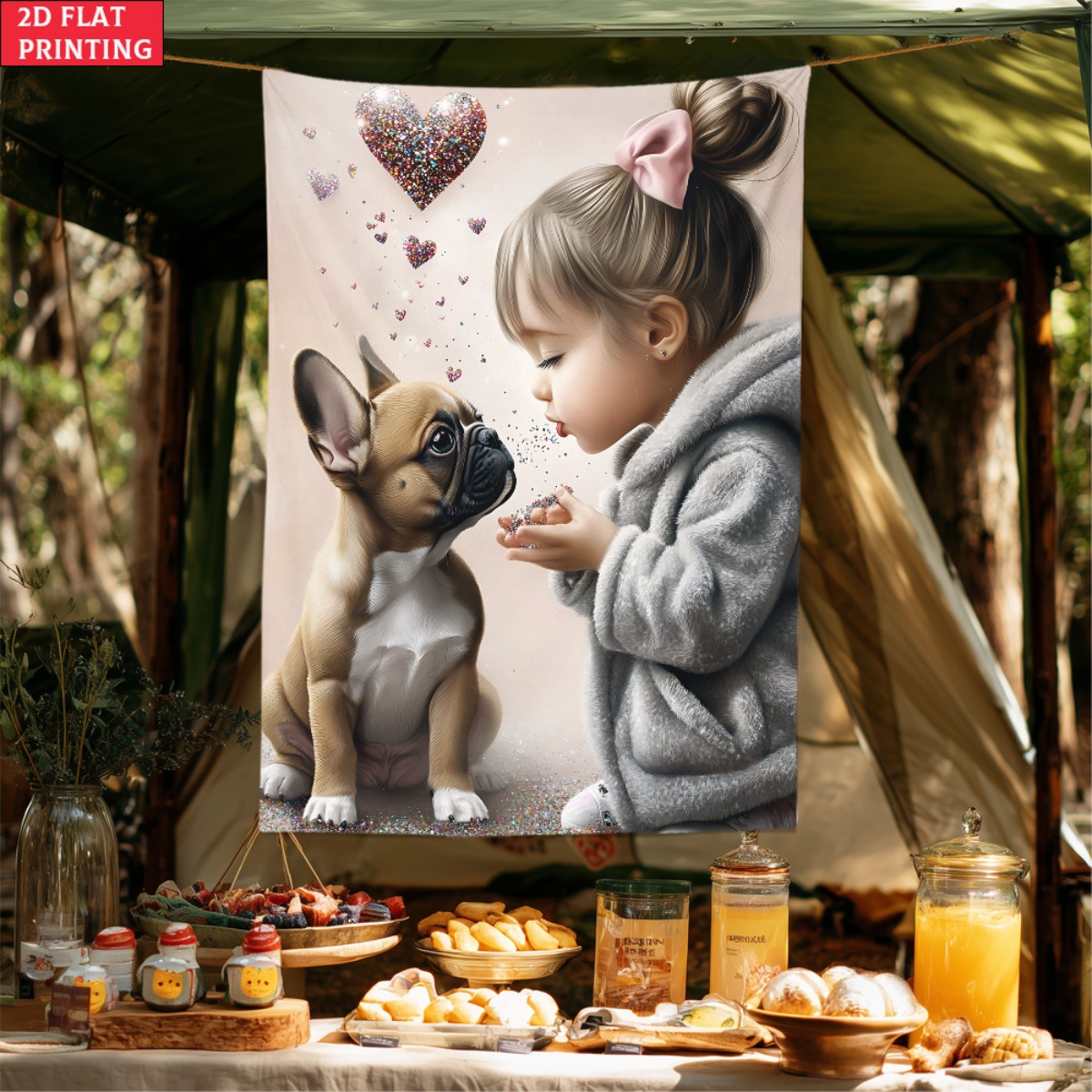Girl with french bulldog puppy - Baby Nursery Girl ulasan dan harga