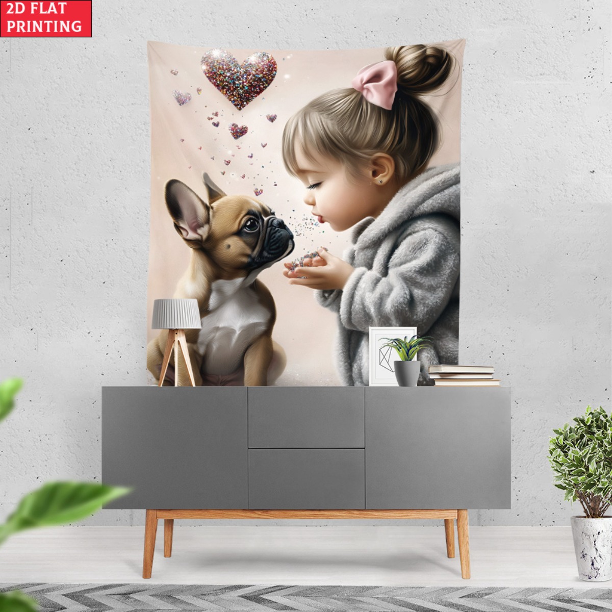Girl with french bulldog puppy - Baby Nursery Girl ulasan dan harga