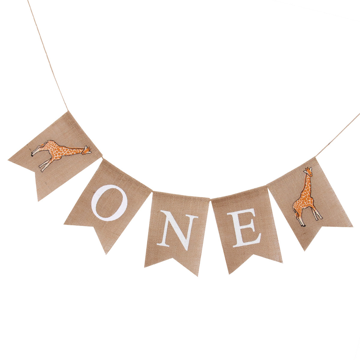 Giraffe Linen Hanging Banner S - Baby Nursery Bunting ulasan dan harga
