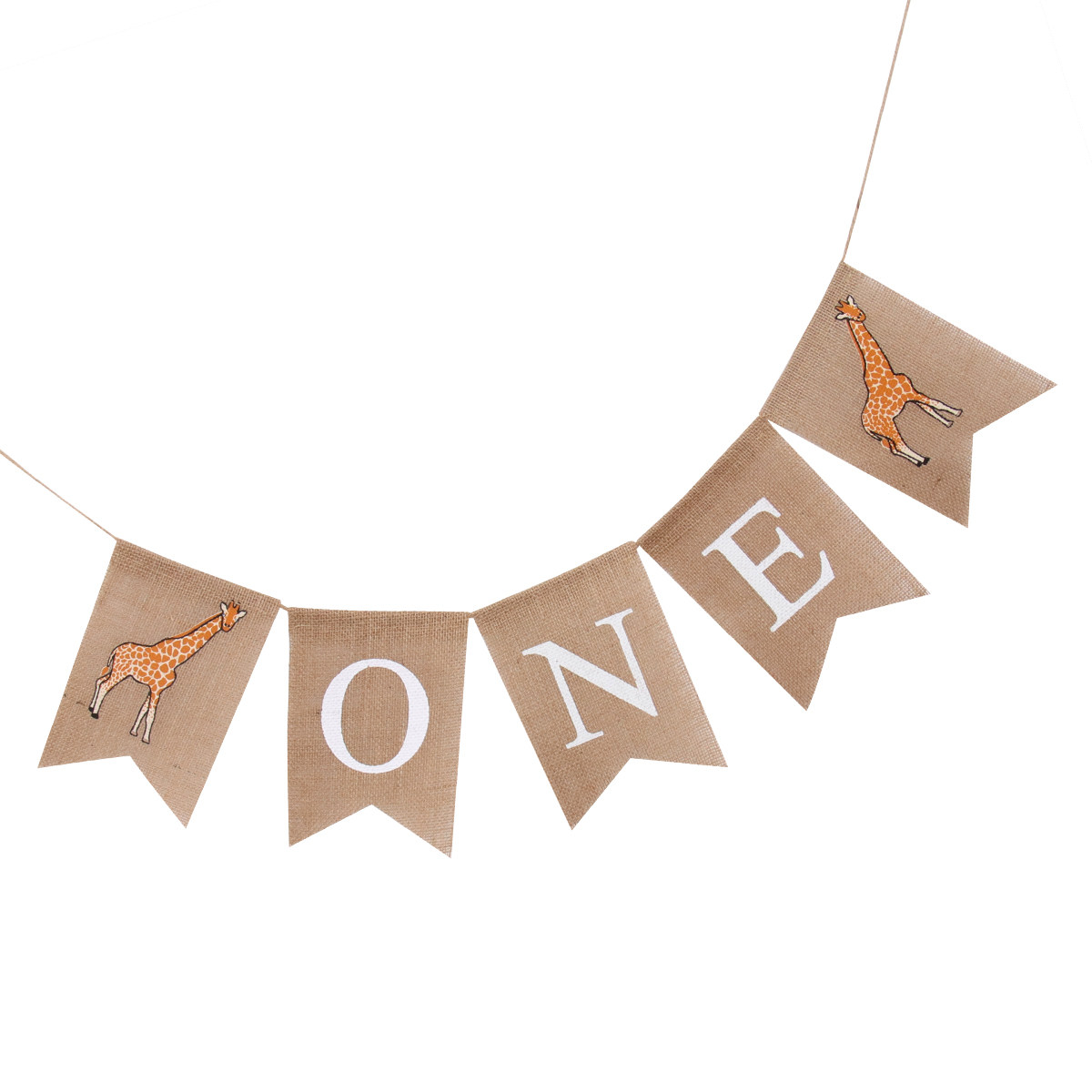 Giraffe Linen Hanging Banner S - Baby Nursery Bunting ulasan dan harga