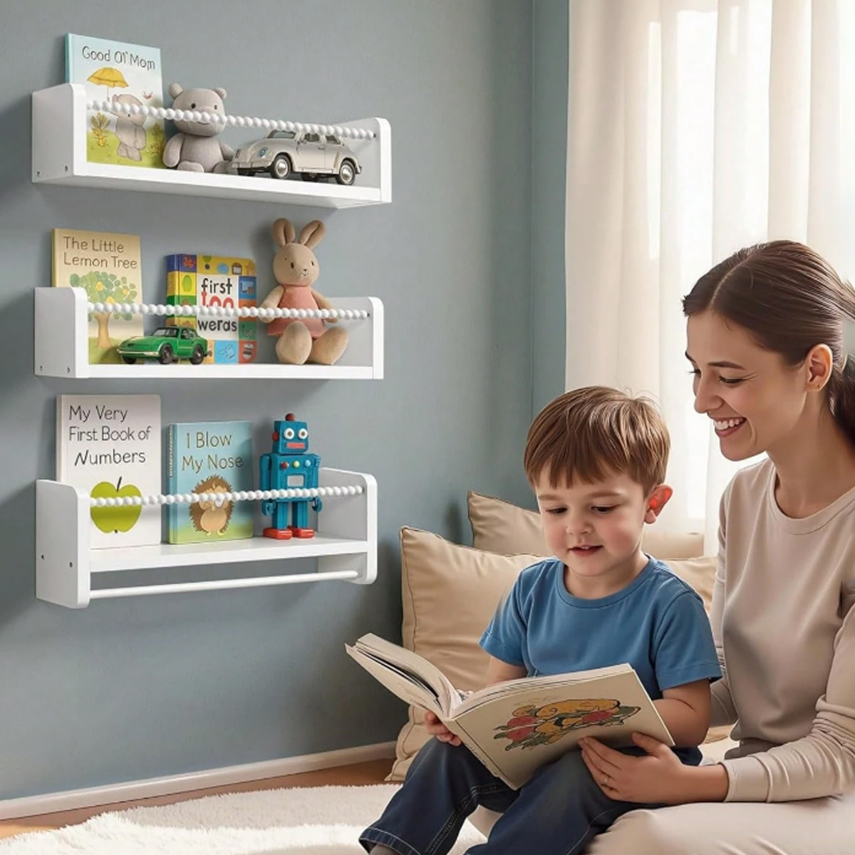 Nursery Book Shelves ,15.7 Inc - Baby Nursery Bookcase ulasan dan harga