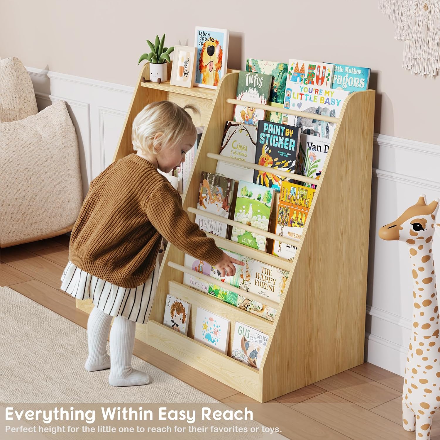 Kids Bookshelf Storage Montess - Baby Nursery Bookcase ulasan dan harga