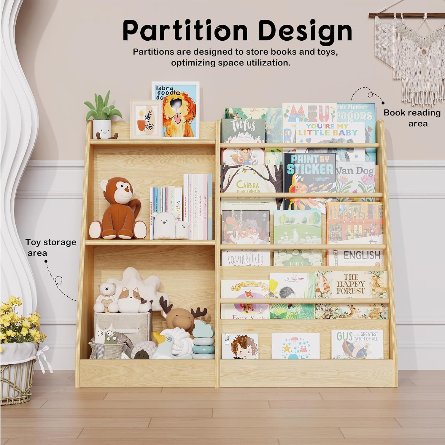 Kids Bookshelf Storage Montess - Baby Nursery Bookcase ulasan dan harga