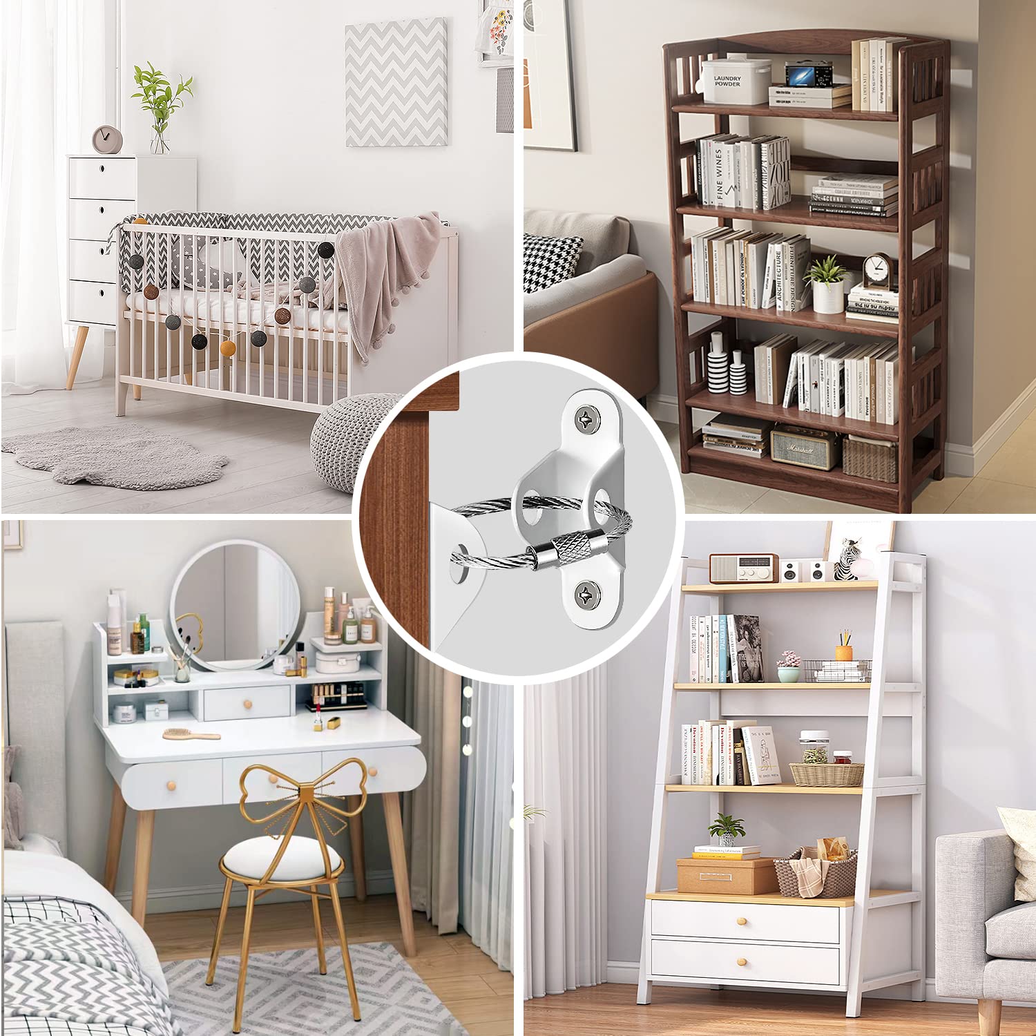 Anti-Baby Tilt Furniture Ancho - Baby Nursery Bookcase ulasan dan harga