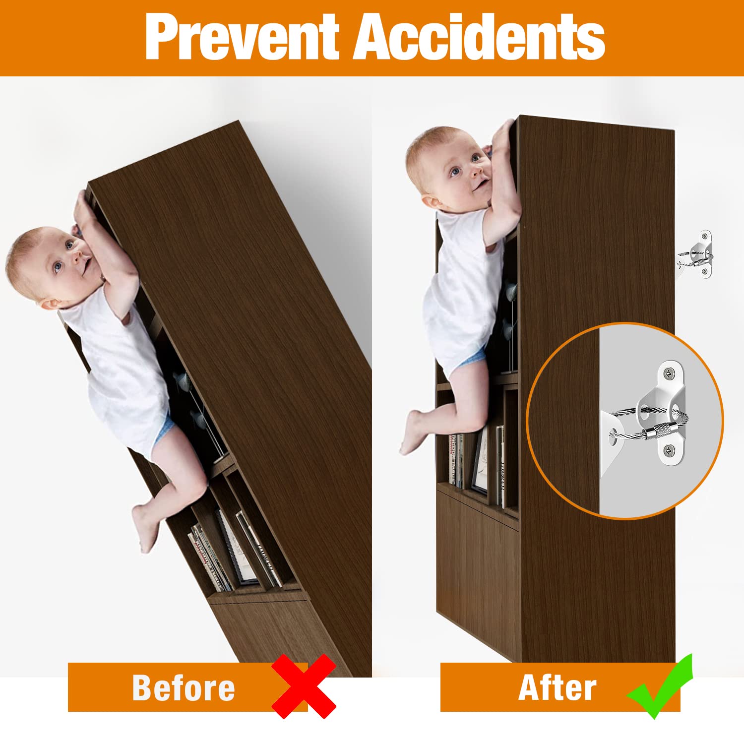 Anti-Baby Tilt Furniture Ancho - Baby Nursery Bookcase ulasan dan harga