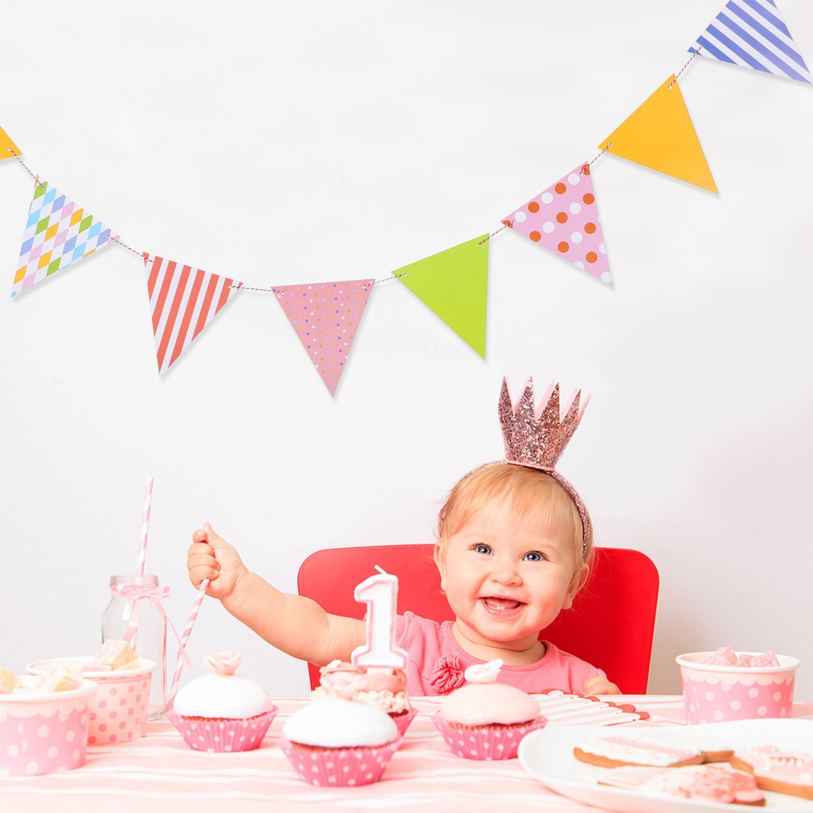 Colorful Triangle Paper Buntin - Baby Nursery Bunting ulasan dan harga