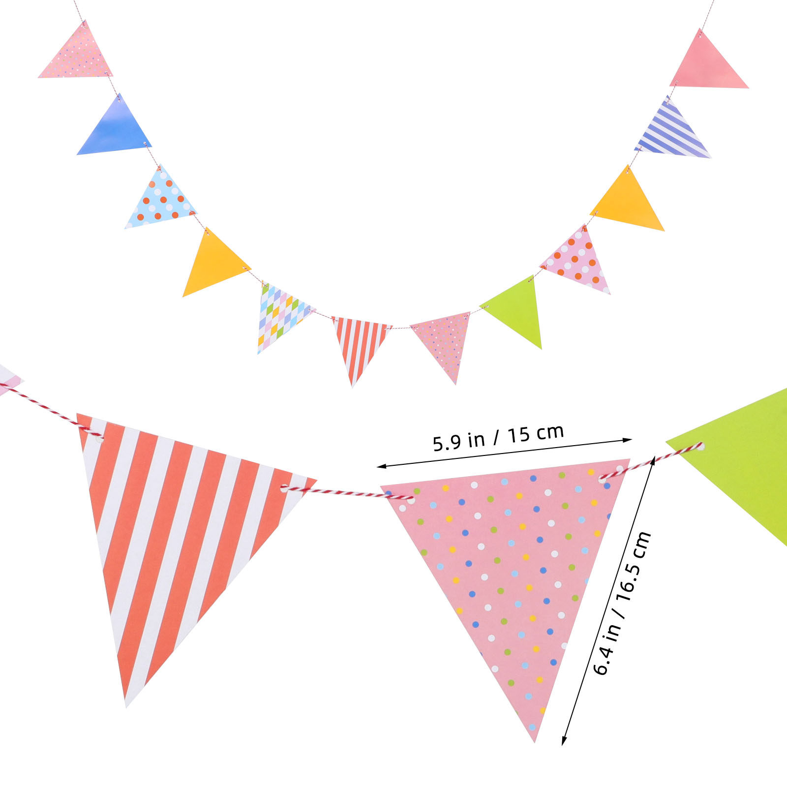 Colorful Triangle Paper Buntin - Baby Nursery Bunting ulasan dan harga