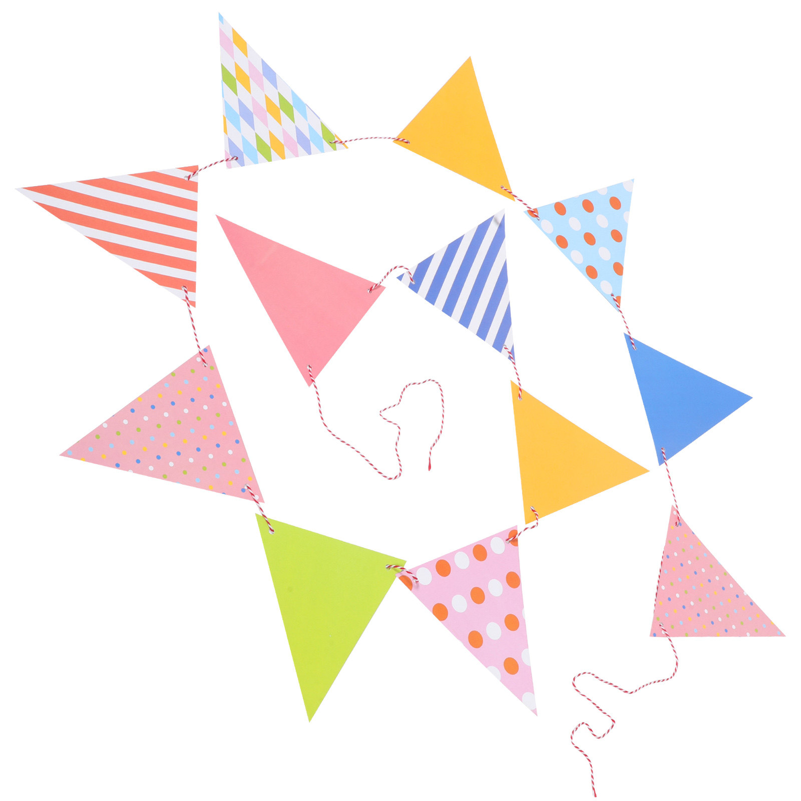 Colorful Triangle Paper Buntin - Baby Nursery Bunting ulasan dan harga