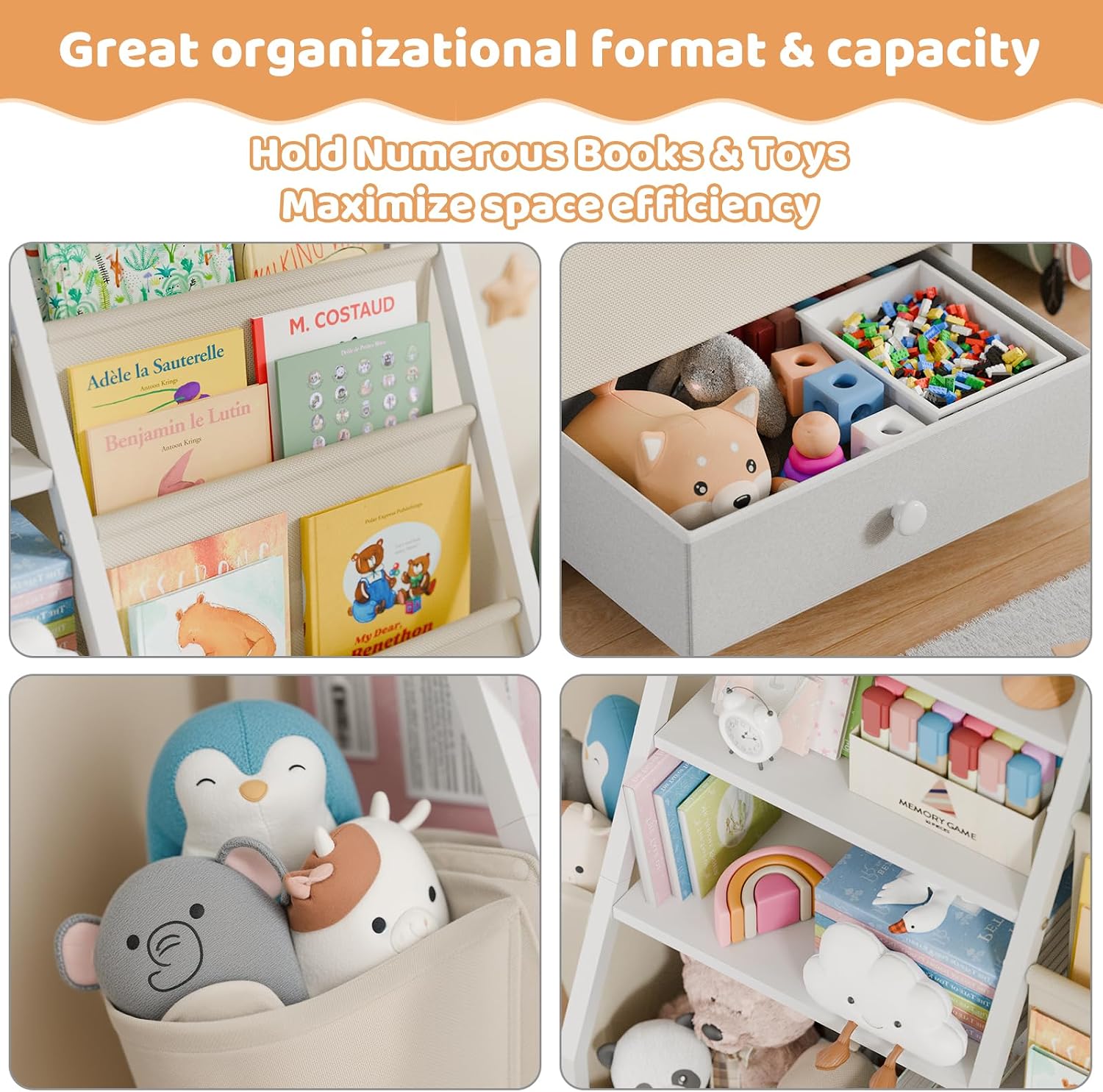 Kids Bookshelf and Toy Storage - Baby Nursery Bookcase ulasan dan harga