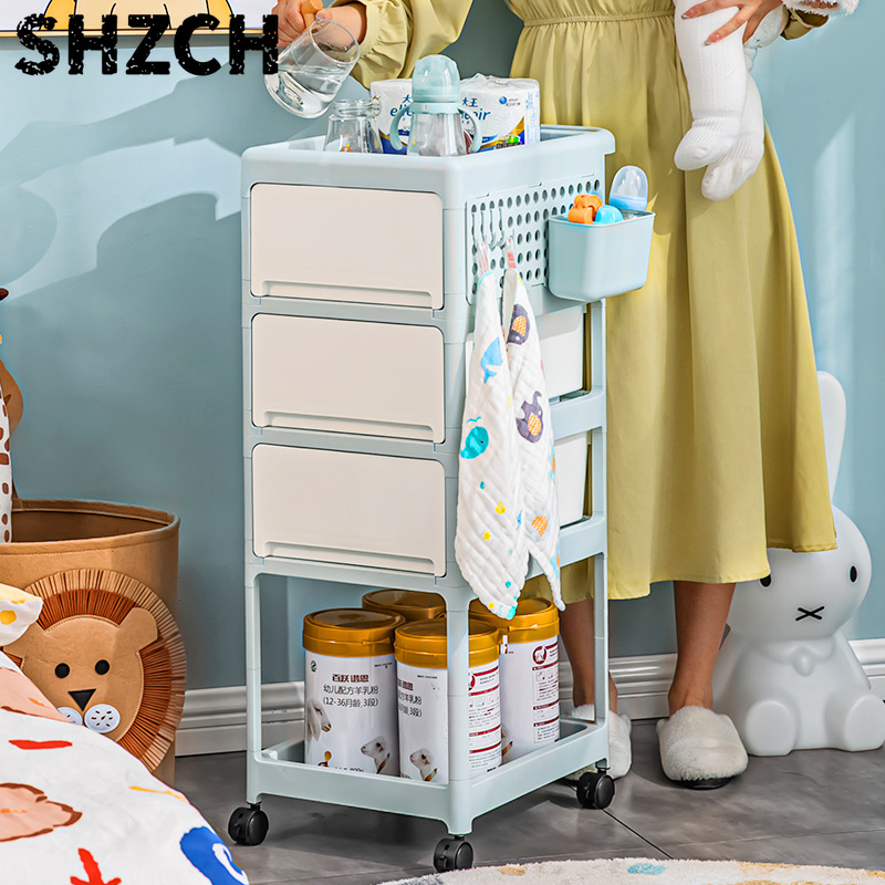 Cream Mobile Storage Cart,Mult - Baby Nursery Drawers ulasan dan harga