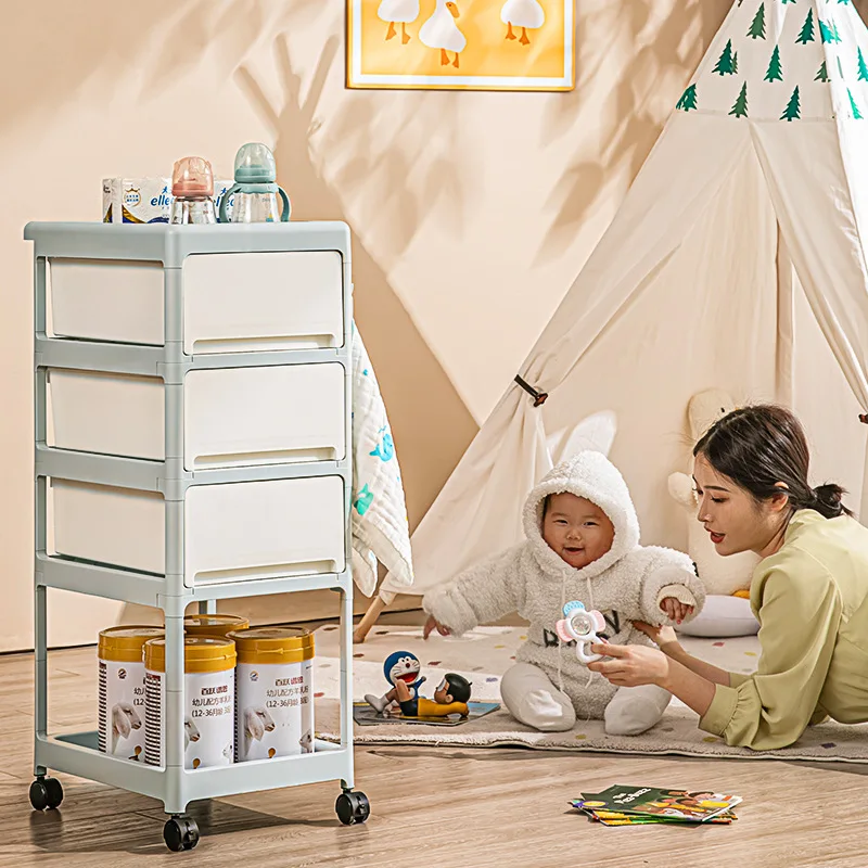 Cream Mobile Storage Cart,Mult - Baby Nursery Drawers ulasan dan harga