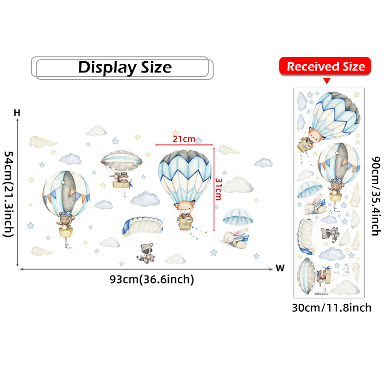 Cartoon Cute Animals Hot Air B - Baby Nursery Needs ulasan dan harga