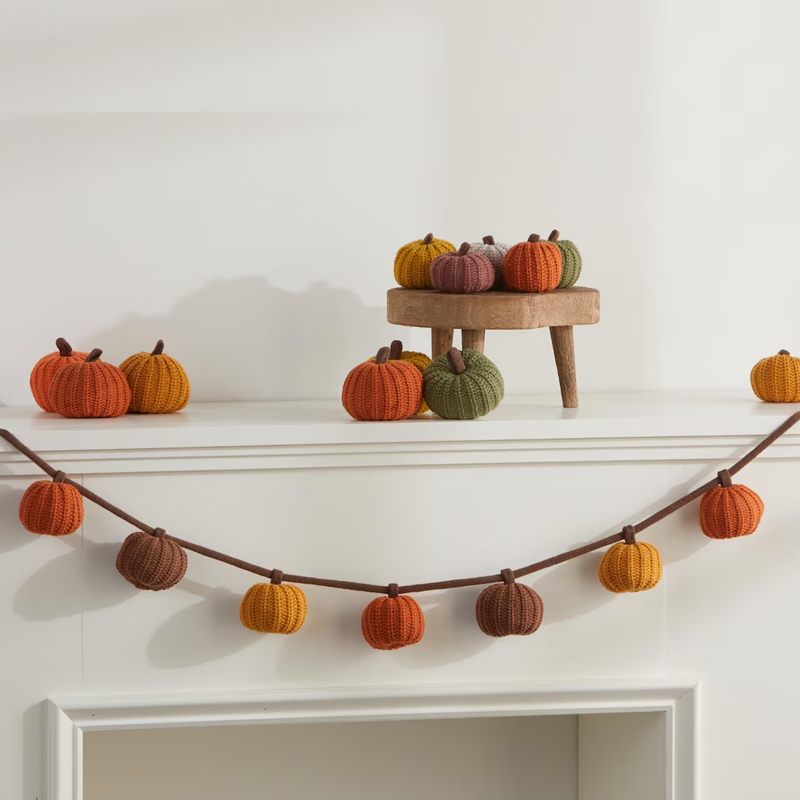 Knit Pumpkin Garland for Mante - Baby Nursery Bookcase ulasan dan harga