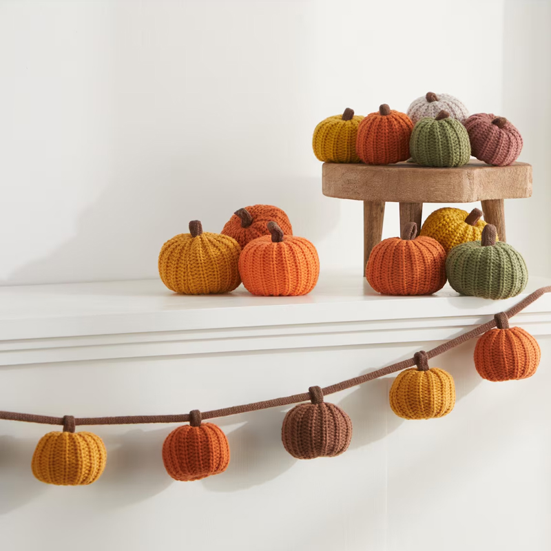 Knit Pumpkin Garland for Mante - Baby Nursery Bookcase ulasan dan harga