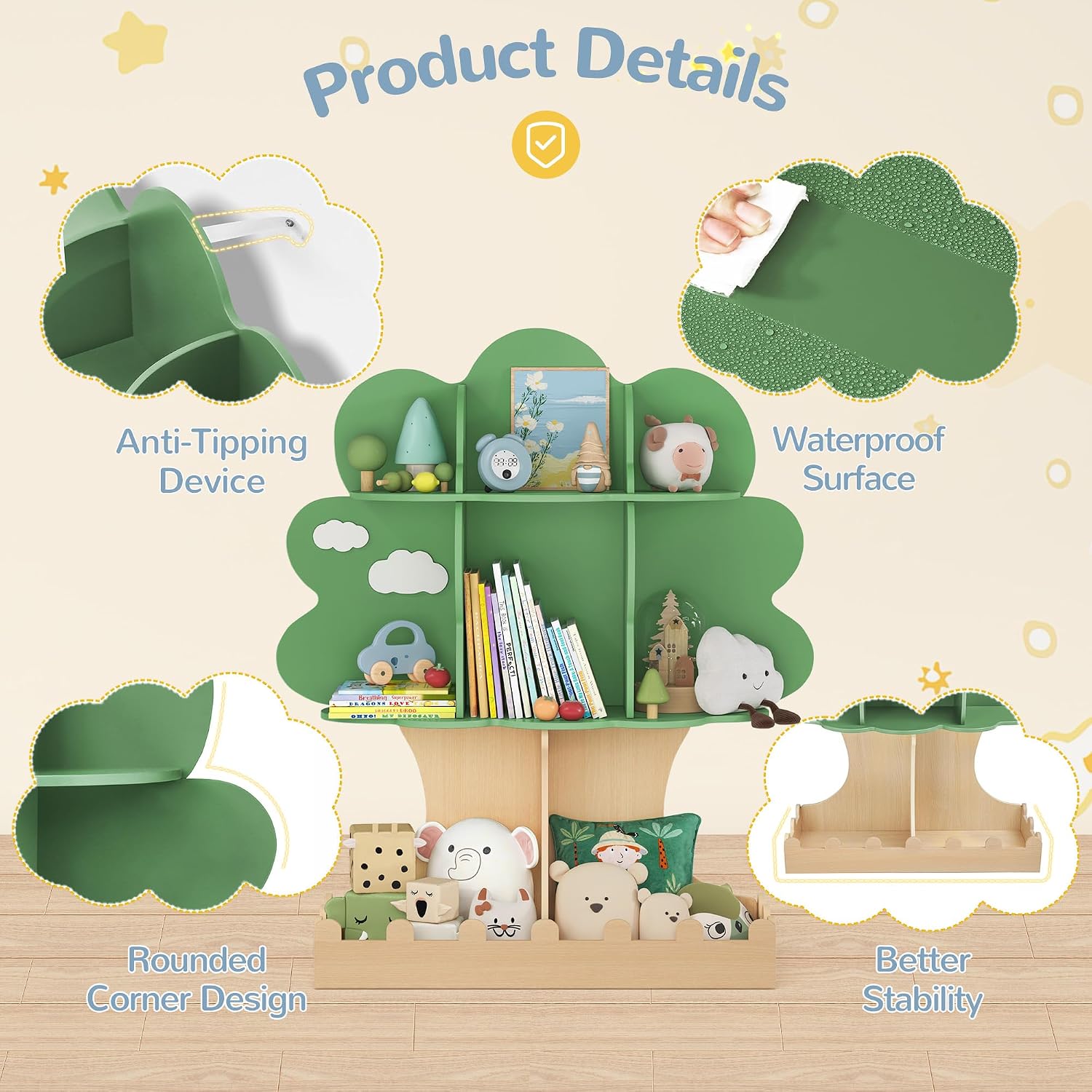 Toddler Tree Bookshelf Baby Mo - Baby Nursery Bookcase ulasan dan harga