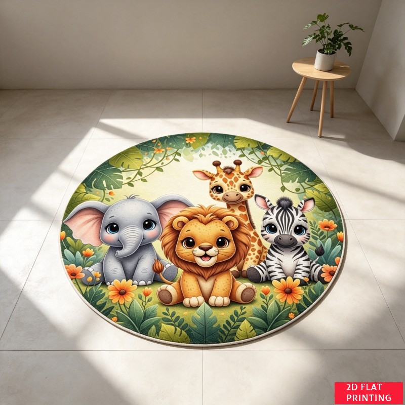 Jungle Safari Baby Animals Lio - Baby Nursery Jungle Rug ulasan dan harga