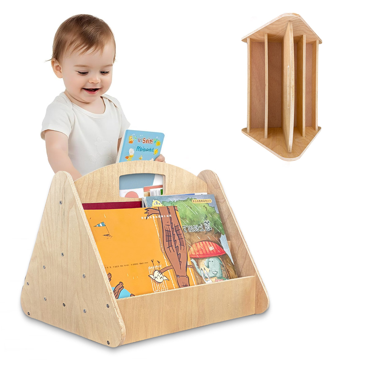 Toddler Bookshelf Double-Sided - Baby Nursery Bookcase ulasan dan harga