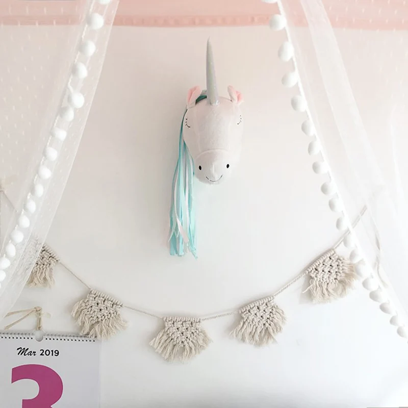 Unicorn Plush Animal Head Wall - Baby Nursery Girl ulasan dan harga