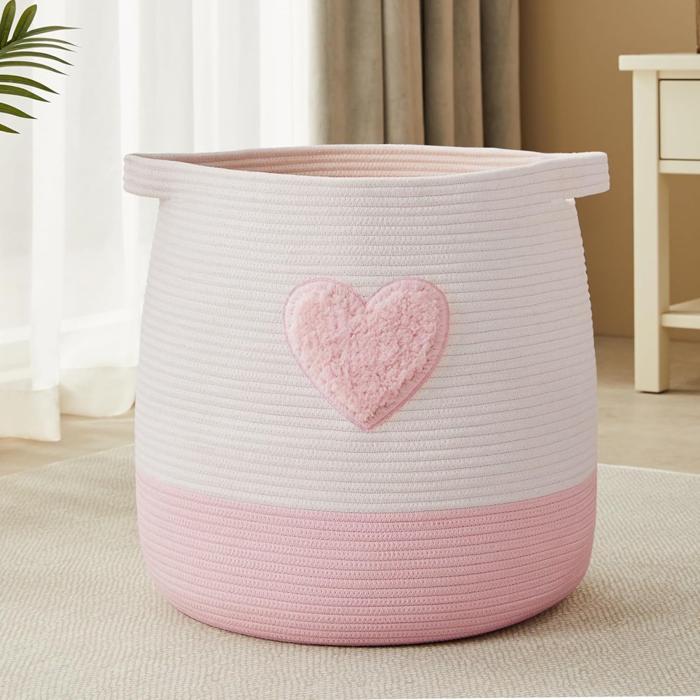 Pink Laundry Basket Hamper for - Baby Nursery Girl ulasan dan harga