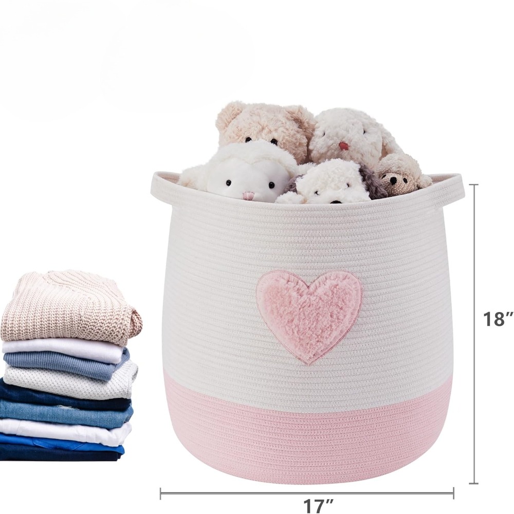Pink Laundry Basket Hamper for - Baby Nursery Girl ulasan dan harga