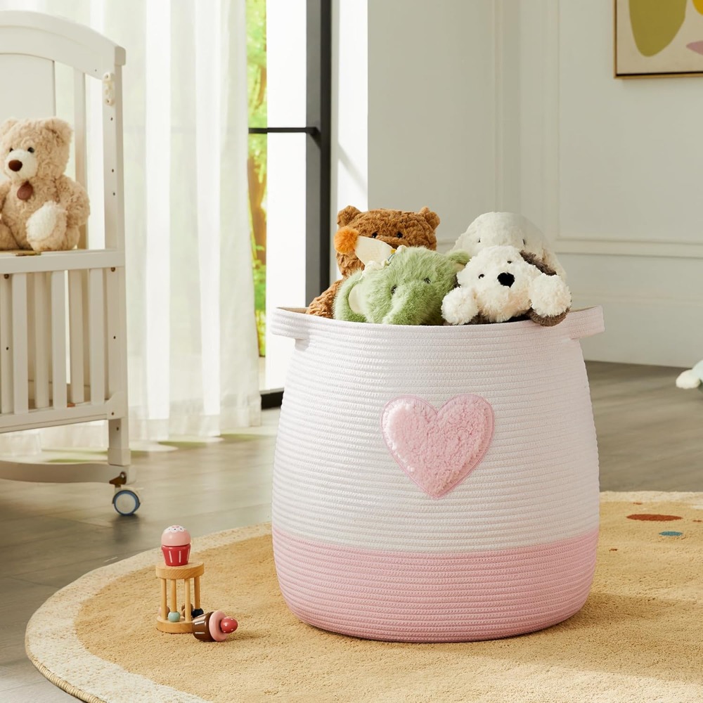 Pink Laundry Basket Hamper for - Baby Nursery Girl ulasan dan harga
