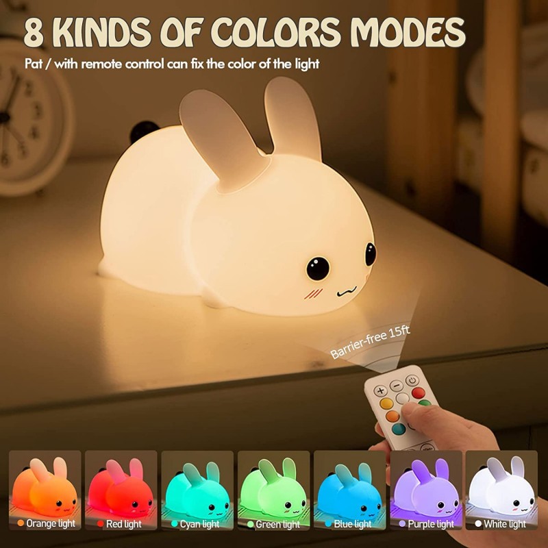 LED Rabbit Night Light Remote  - Baby Nursery Night Light ulasan dan harga