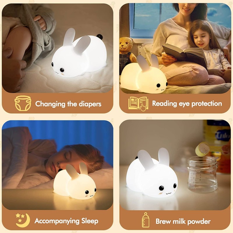 LED Rabbit Night Light Remote  - Baby Nursery Night Light ulasan dan harga
