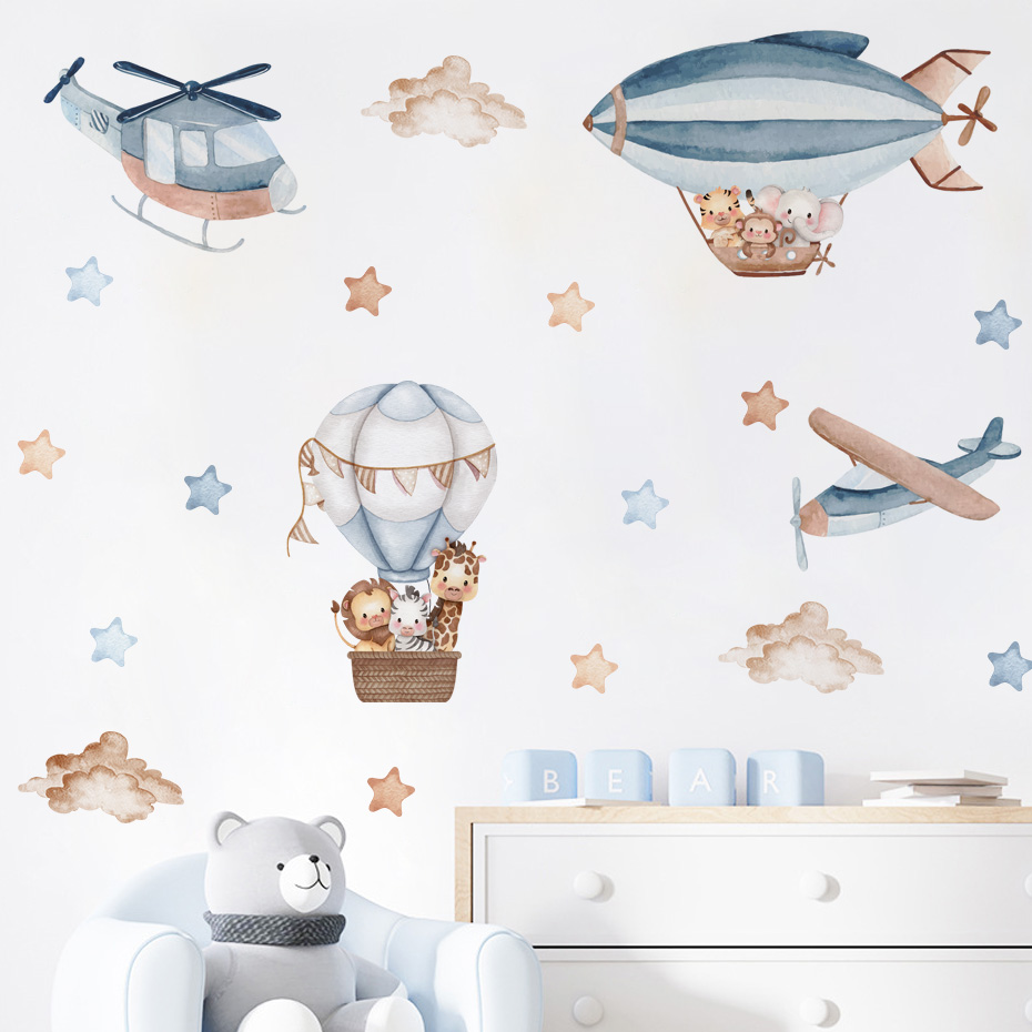 Watercolor Animals Hot Air Bal - Baby Nursery Needs ulasan dan harga