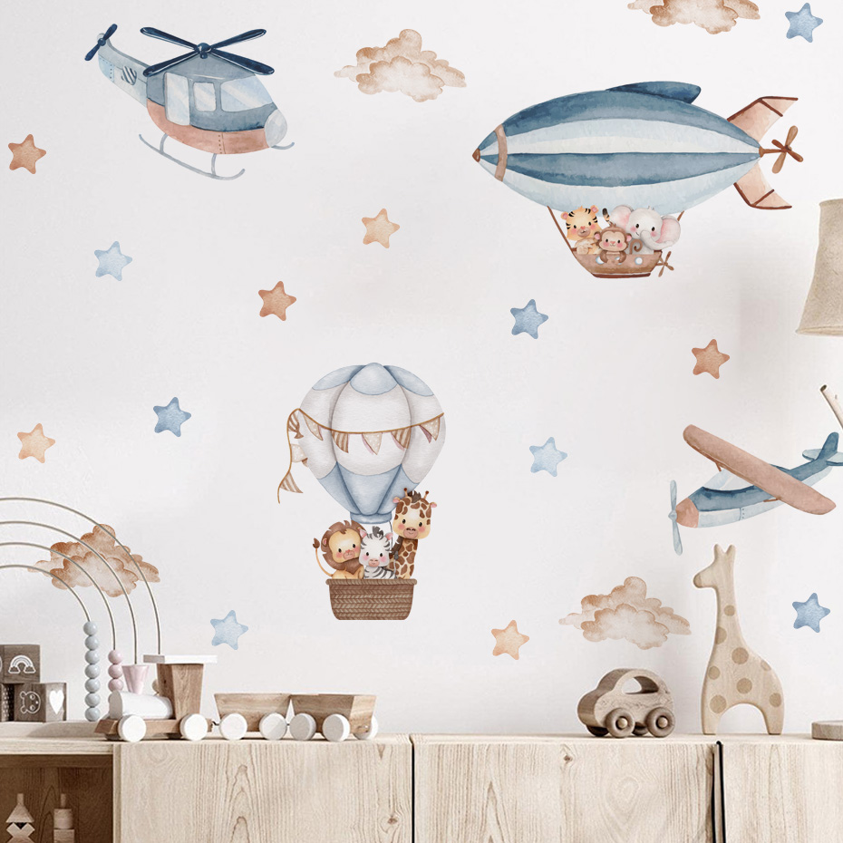 Watercolor Animals Hot Air Bal - Baby Nursery Needs ulasan dan harga