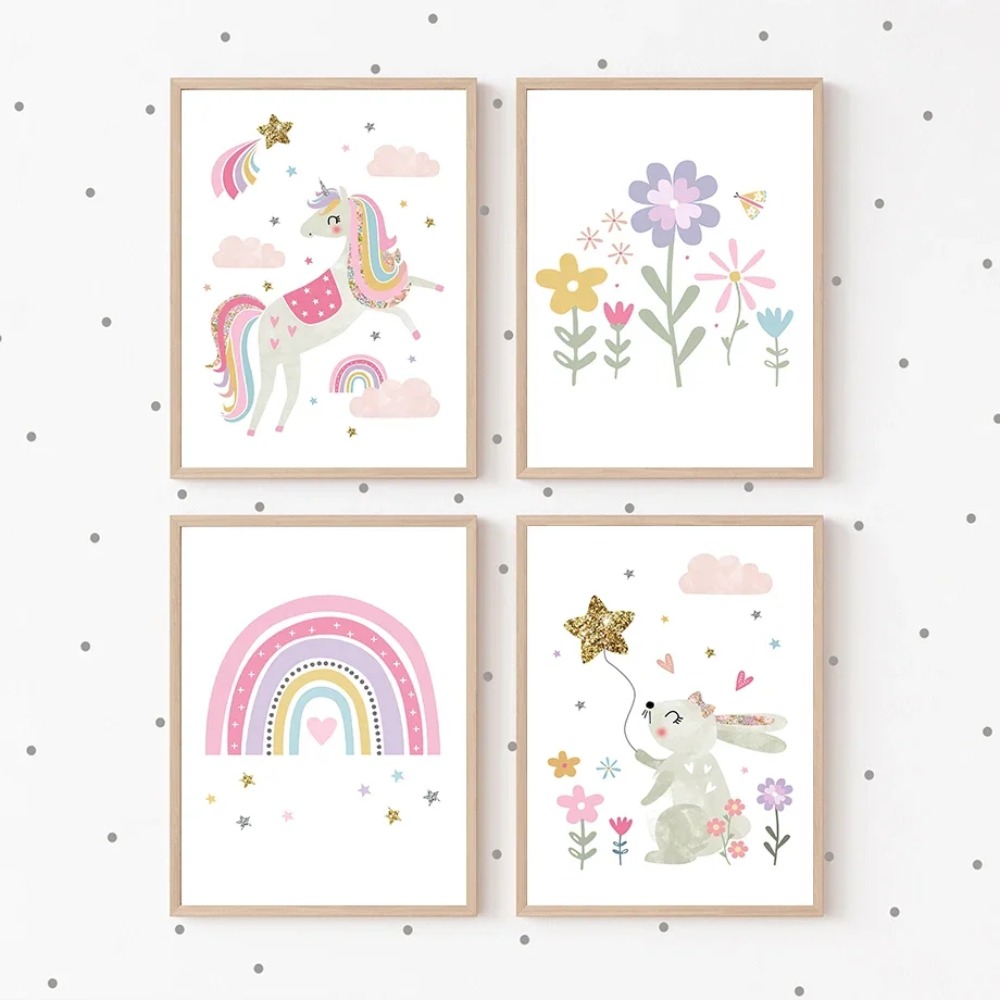 Pink Unicorn Rabbit Rainbow Cl - Baby Nursery Girl ulasan dan harga