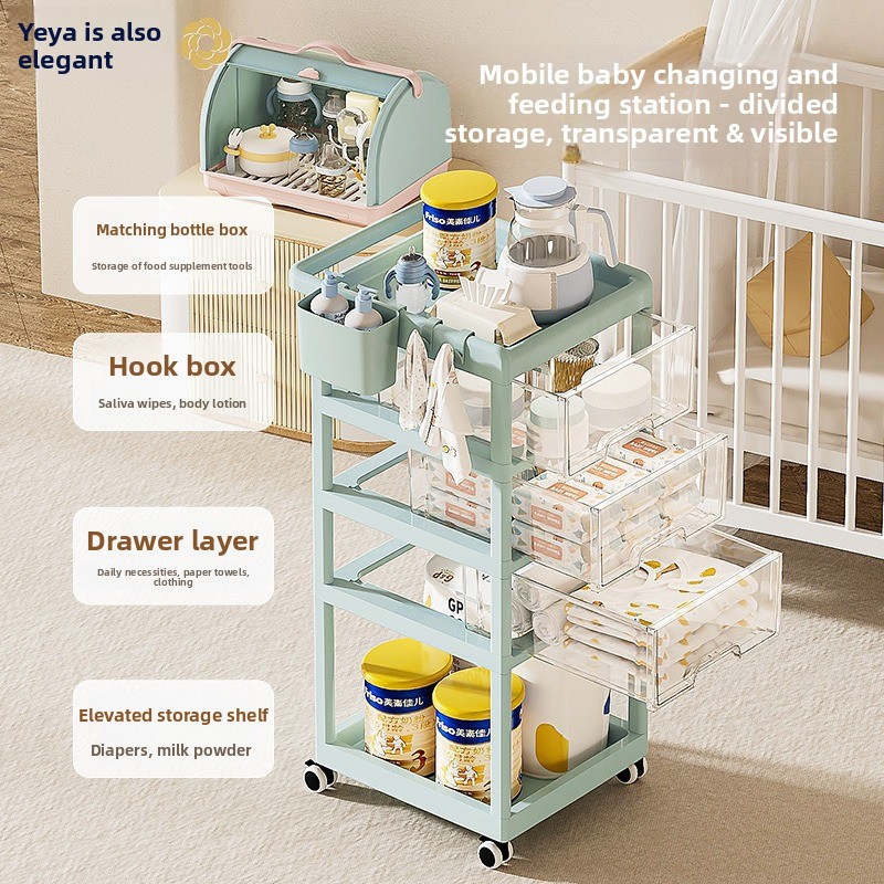 Movable Baby Storage Cart Mult - Baby Nursery Drawers ulasan dan harga