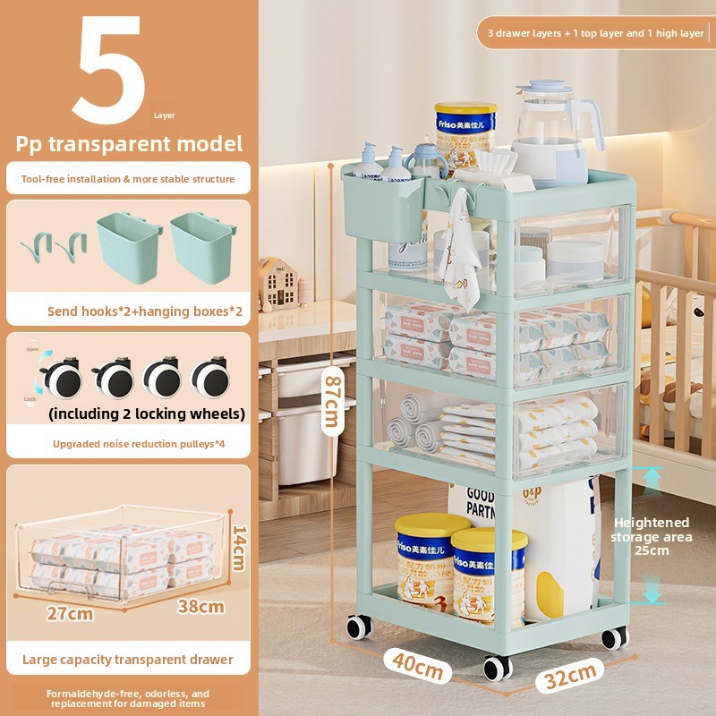 Movable Baby Storage Cart Mult - Baby Nursery Drawers ulasan dan harga