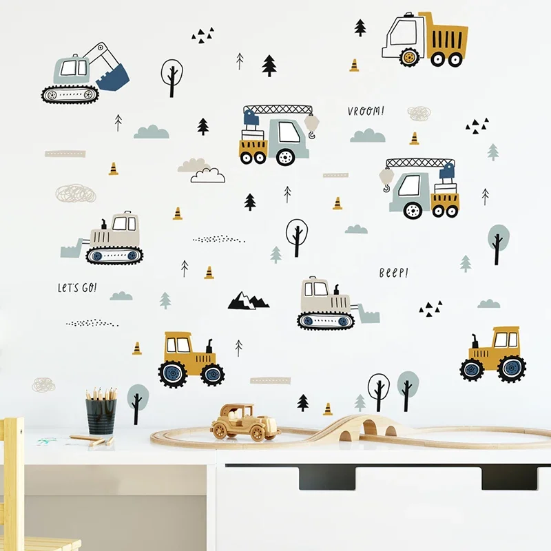 Hand Drawn Cute Cars Cargo Tru - Baby Nursery Needs ulasan dan harga