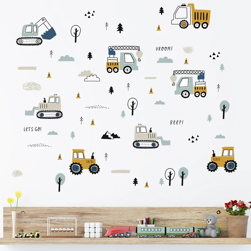 Hand Drawn Cute Cars Cargo Tru - Baby Nursery Needs ulasan dan harga
