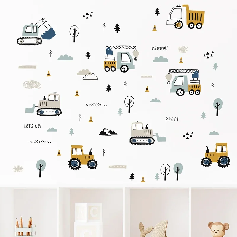 Hand Drawn Cute Cars Cargo Tru - Baby Nursery Needs ulasan dan harga